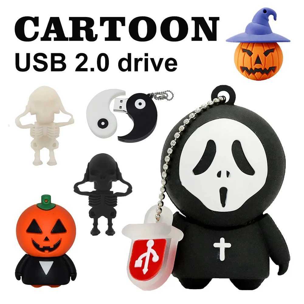 NEW Pendrive Halloween Cartoon Skl Pumpkin Memoria USB Flash Drive 8GB16GB 64GB 32GB Pen drive 128GB Cle Usb Memory Stick gift C251209