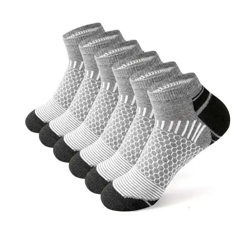 6 Pairs Mens Sports Socks Running Basketball Outdoor Socks Male All Season Breathable and Sweat-absorbing Short Socks Anti-slipT251209