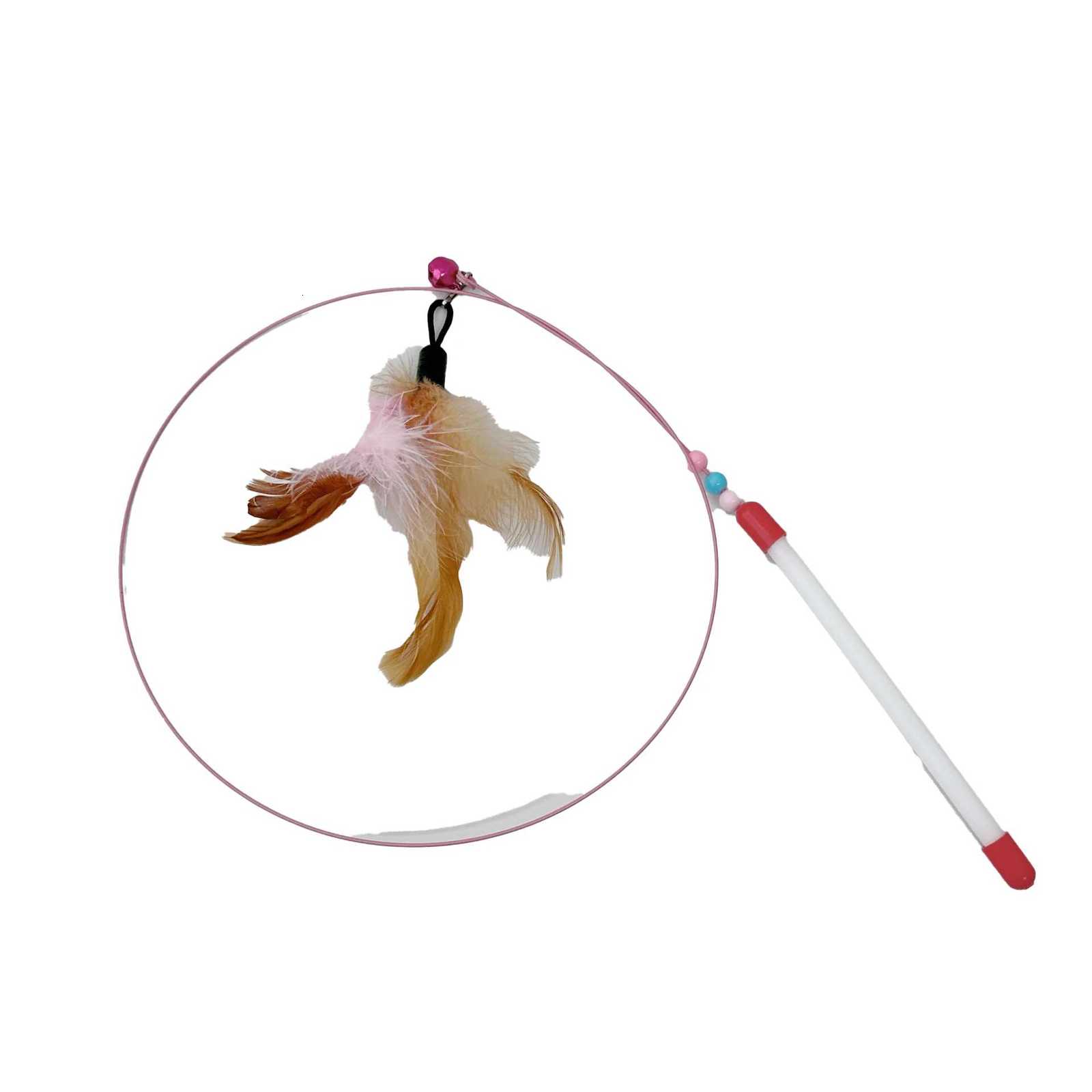 Cat Toys Cat Teaser Wire Fish Funny Cat Rod Fishing Cat Rod Feather Bell Funny Cat Stick Pet Interactive Replaceable head M251209