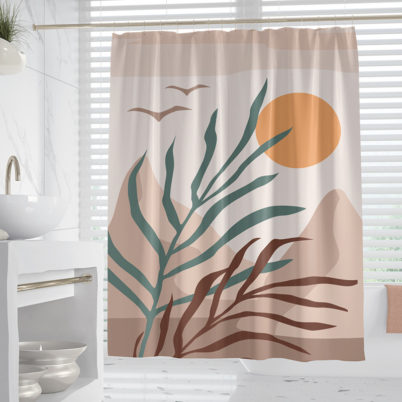 YL-37919 Waterproof and Mildew-proof Universal Bathroom Curtain, Modern Minimalist Toilet Partition Curtain, Thickened Covering Curtain