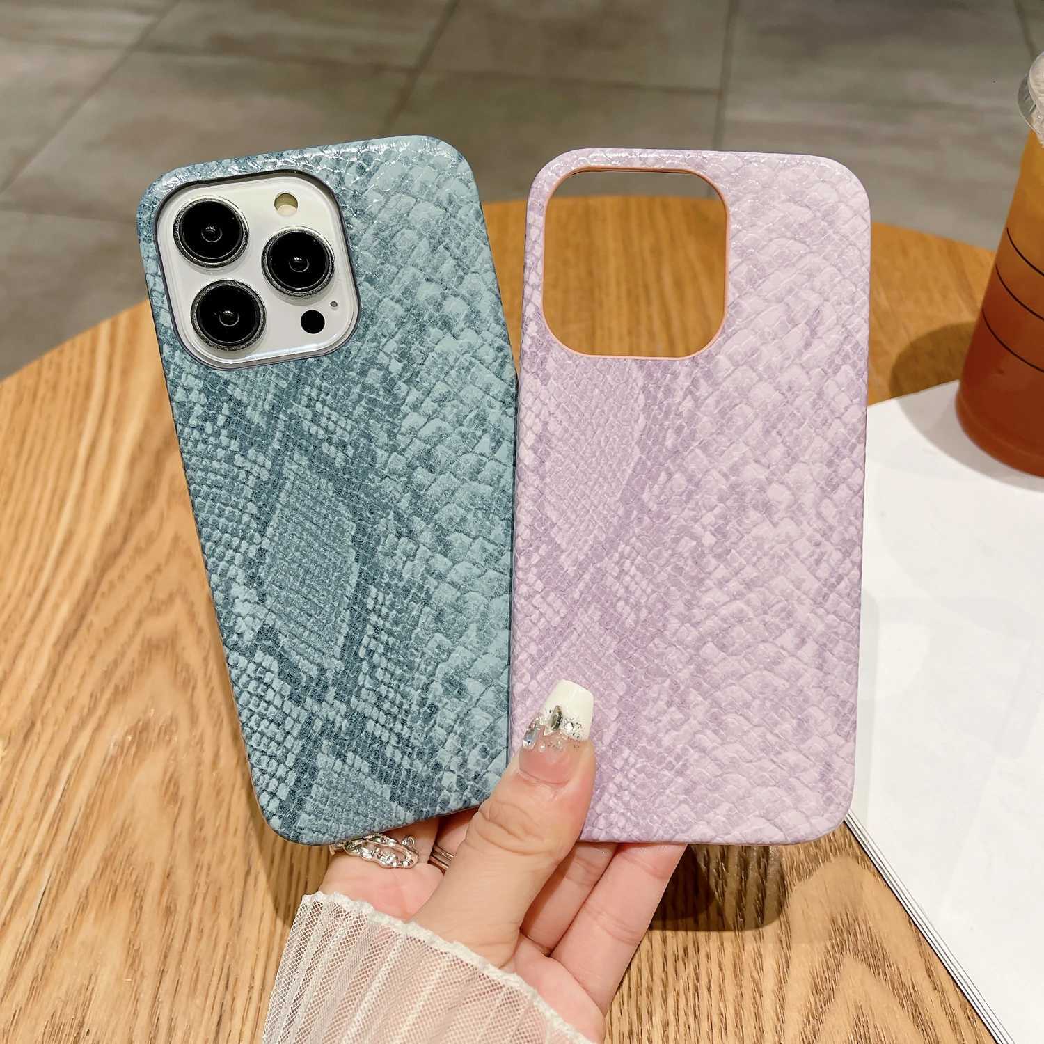 Luxury Snake Texture Leather Phone Case for iPhone 16 15 14 Pro Max Plus 13 12 11 Cases Leather Soft Cover Wan Girl C251209