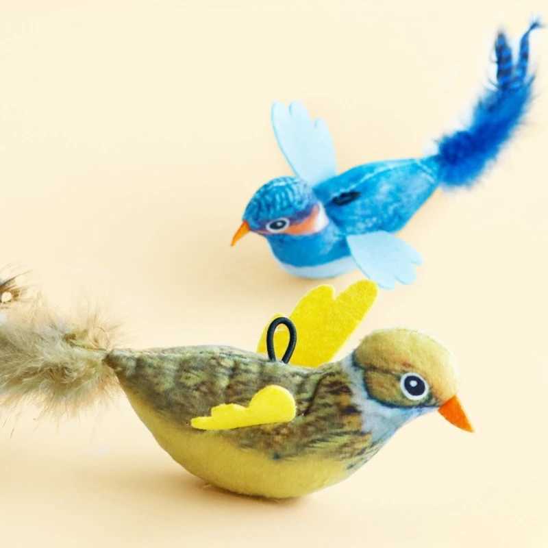 Indoor Interactive Birds Toy Hanging Birds Kitten Chasing Teasing Toy Sounding Catnip Cat Teaser Toy Supplies M251209