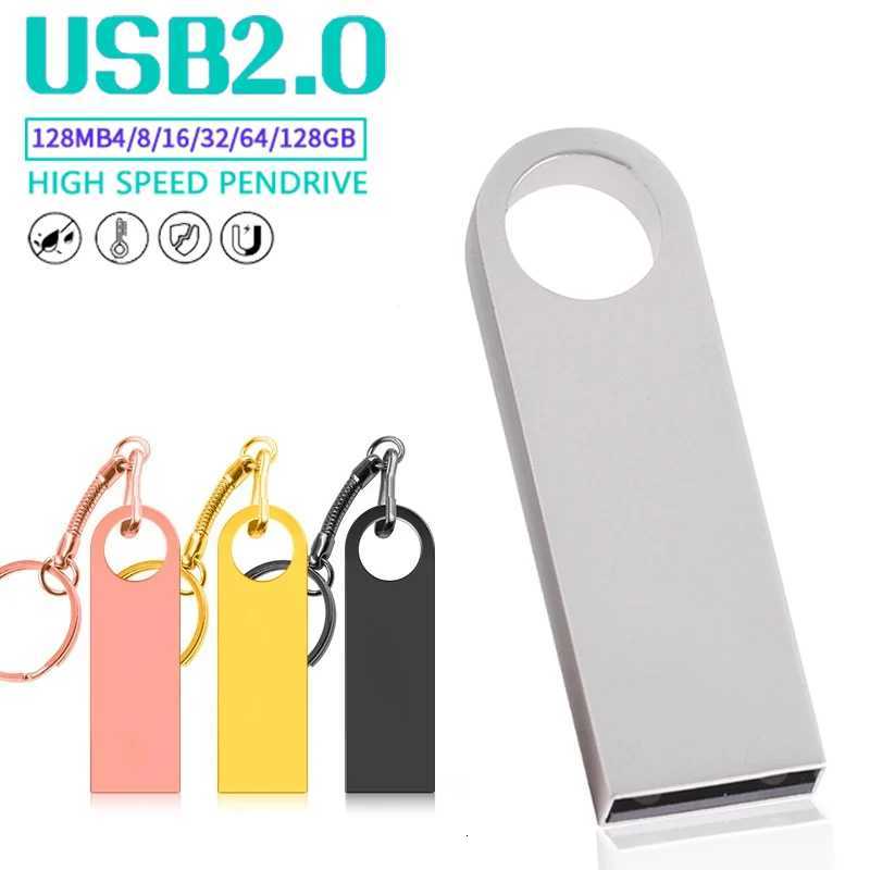 USB Flash Drive 20 Flash Pendrive 128GB 64GB 32GB 16GB 8GB Cle USB20 Metal Stick Pen Drive High Speed 8GB 16GB 32GB 64GB 128GB C251209
