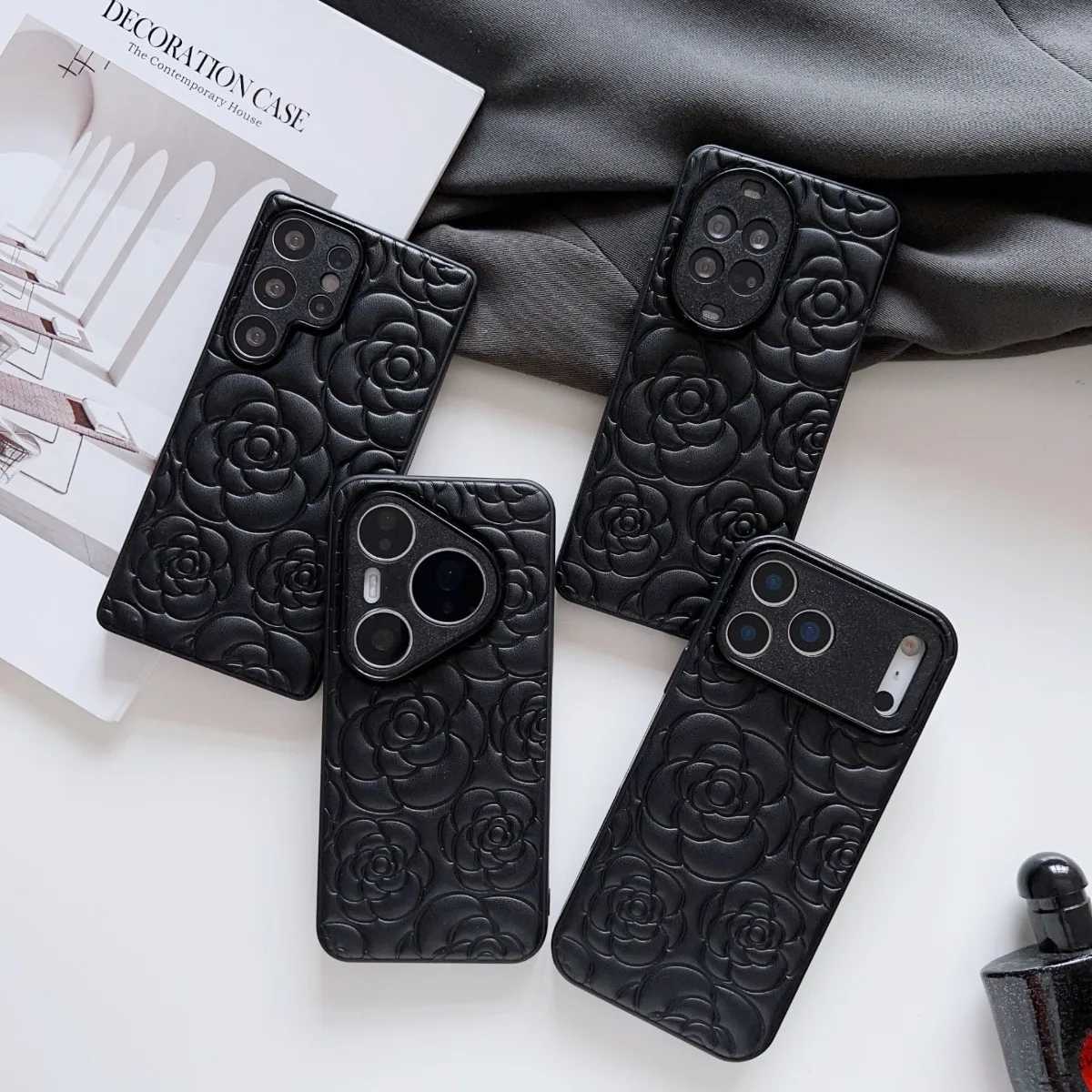 lia Flower Pattern PU Leather Phone Case For iPhone 17 Air 16 15 14 Plus 13 12 11 Pro Max 7 8 SE 2020 2022 Shockproof Cover C251209