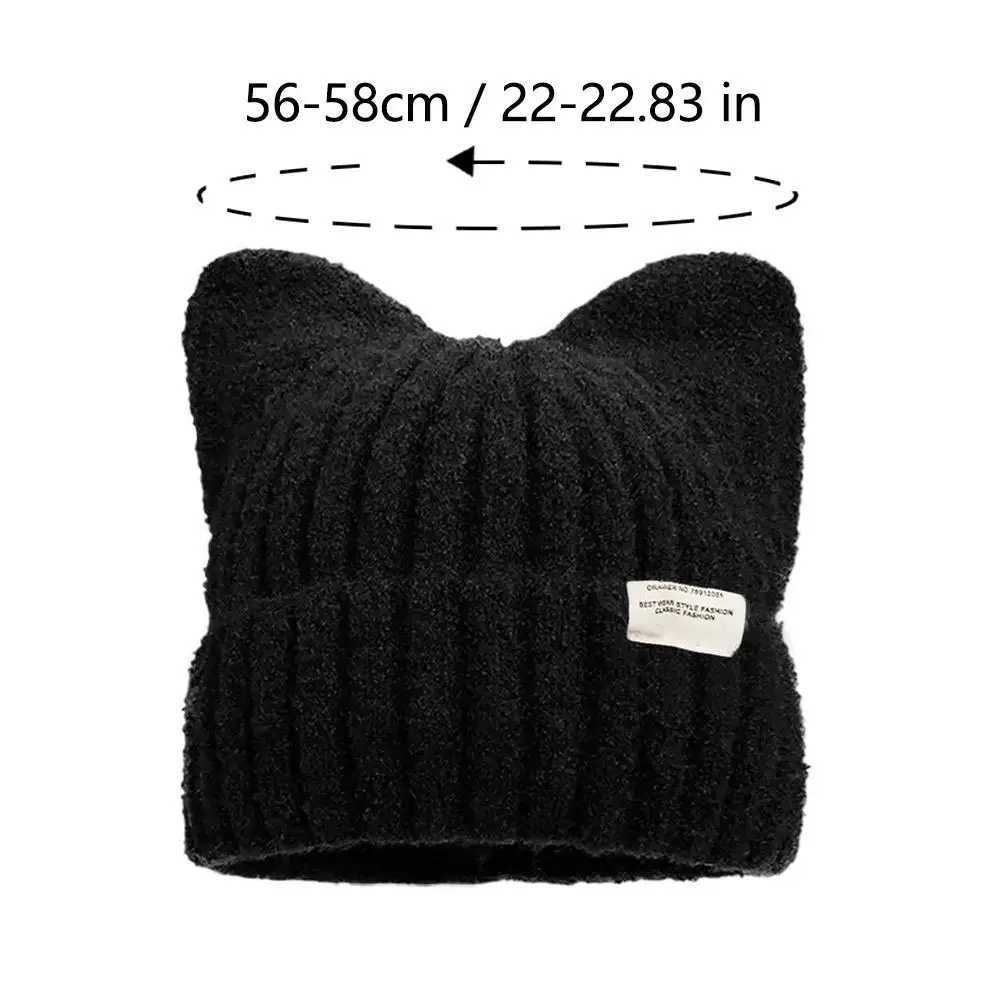 Luxury Cute Cat Ear Wool Hat for Kids Japanese Style Thickened Fleece Winter Hat with Ear Protection Warm Knitted Beanie Y251209