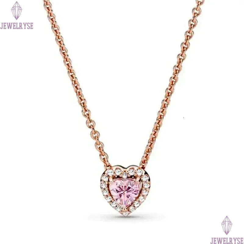 Rose Gold Pink Stone Heart Stud Authentic 925 Silver designer Earrings Women Wedding Party Jewelry Crystal earrings with Luxurious Retail Box Set