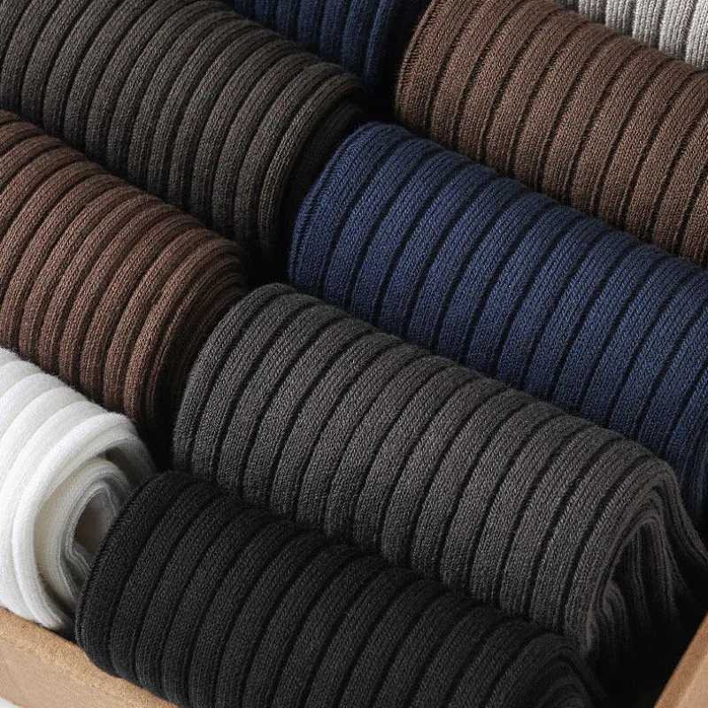 3pairs Mens Cotton Socks Casual Breathable Mens Solid Color Black High-Quality Socks Office Business SokT251209