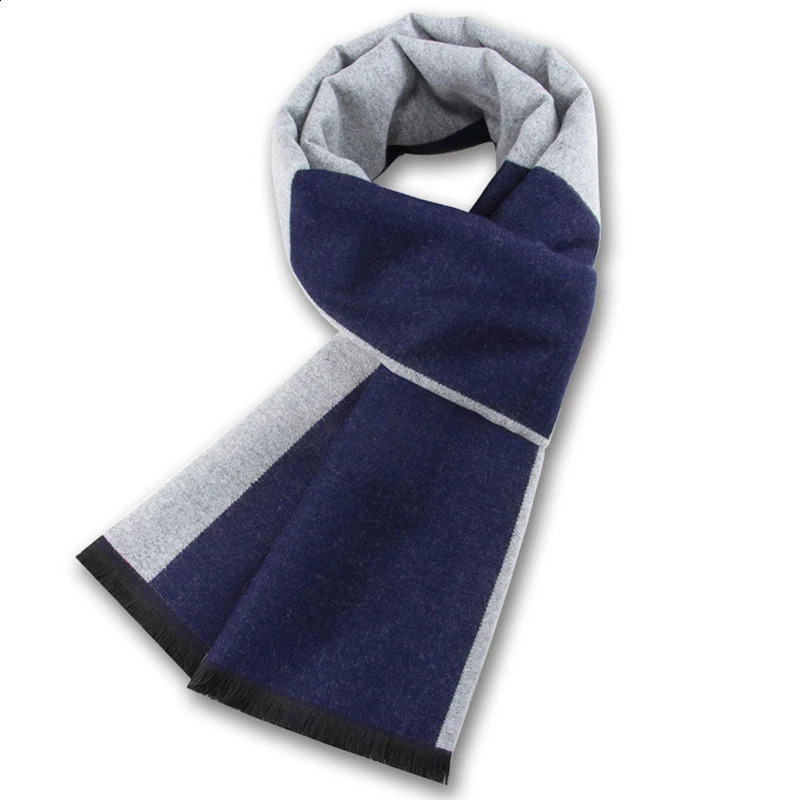 Luxury Scarf For Men Thick Neckerchief Cashmere Wool Shawl Silk Scarf Winter Warm Business Tassels Muffler Scarves Long Wrap 251204