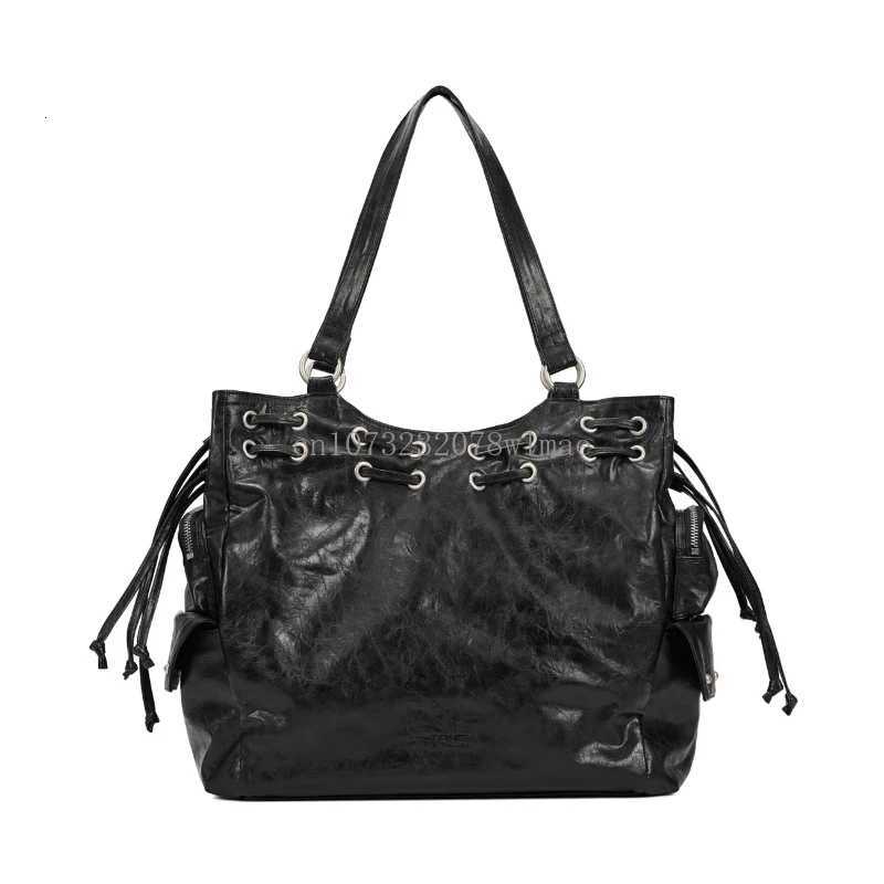 Hot Girl Willow Nail Motorcycle Bags Fi Designer Pu Leather Tote Bag Vintage Goth Large Capacity Shoder Bag Trendy Y251209