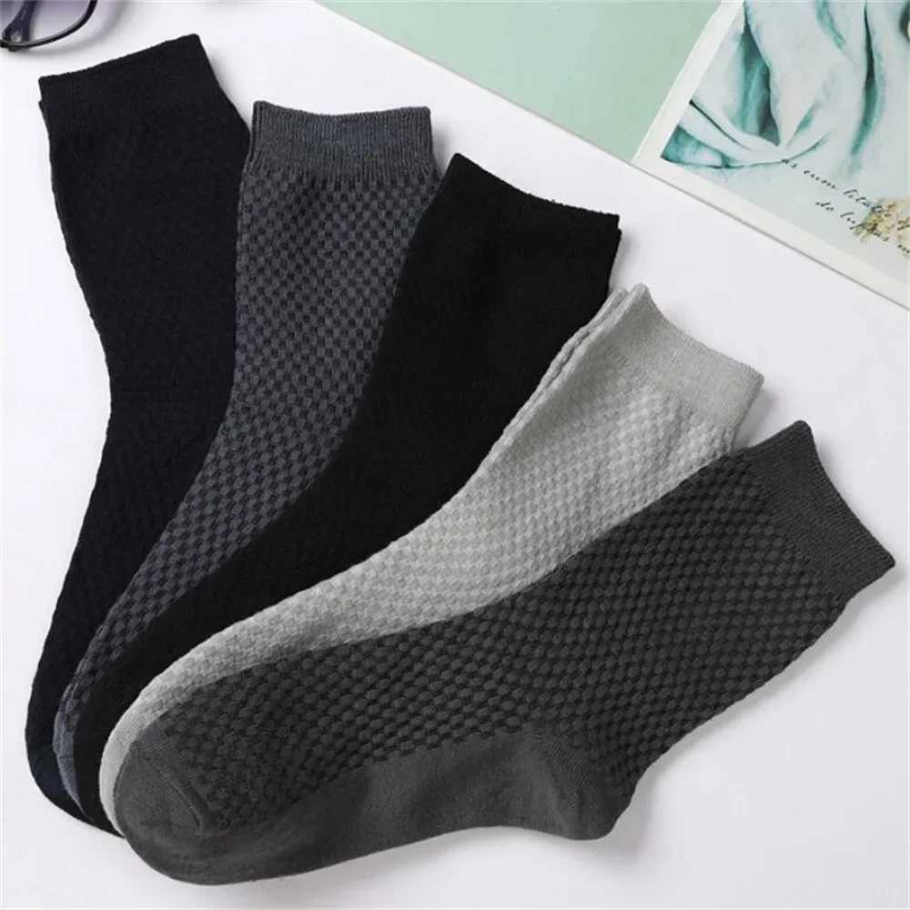 8 Pairs/Pack Bamboo Fiber Socks Men High Quality Business Socks Male Running Mid Tube Anti Sweat Breathable Casual Socks 38-44T251209
