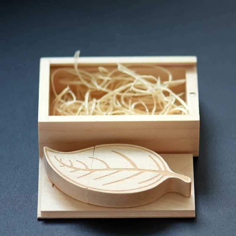 JASTER Tree Leaves USB 20 Flash Drive Wooden Gift Box Pen Drive Real Capacity Bamboo Memory Stick 64GB/32GB/16GB/8GB U Disk C251209