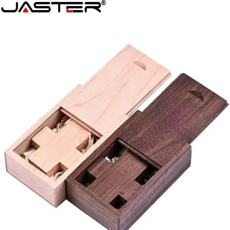 JASTER Wooden Jesus Cross USB 20 Flash Drives 128GB Maple wood Memory Stick 64GB with Box Pen Drive 32GB Gift U disk C251209
