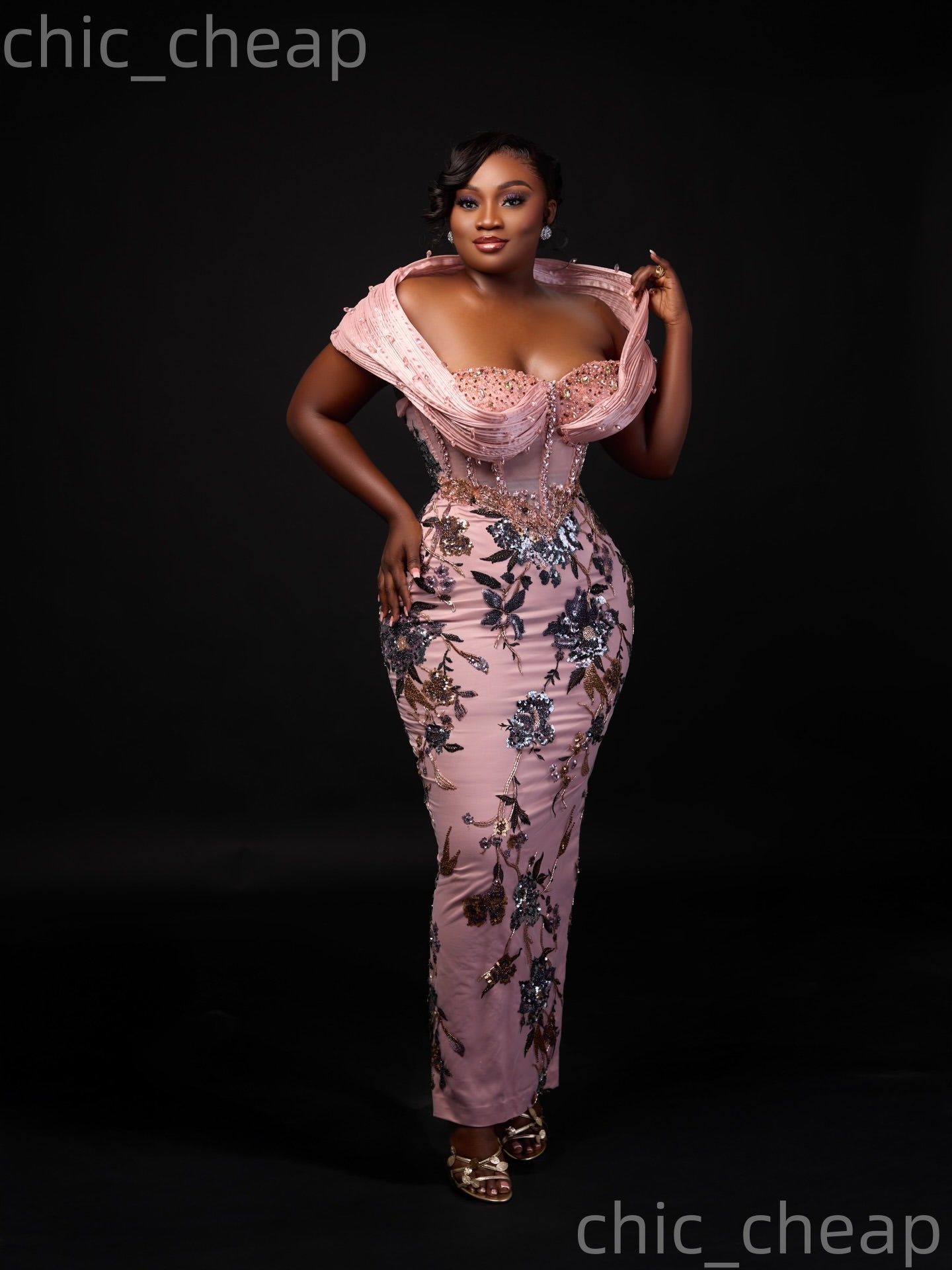 Aso Ebi Pink Sheath Prom Dresses 2026 Beaded Crystals Floral Lace Evening Formal Party Second Birthday Engagement Gowns Plus Size Dress For Special Oc