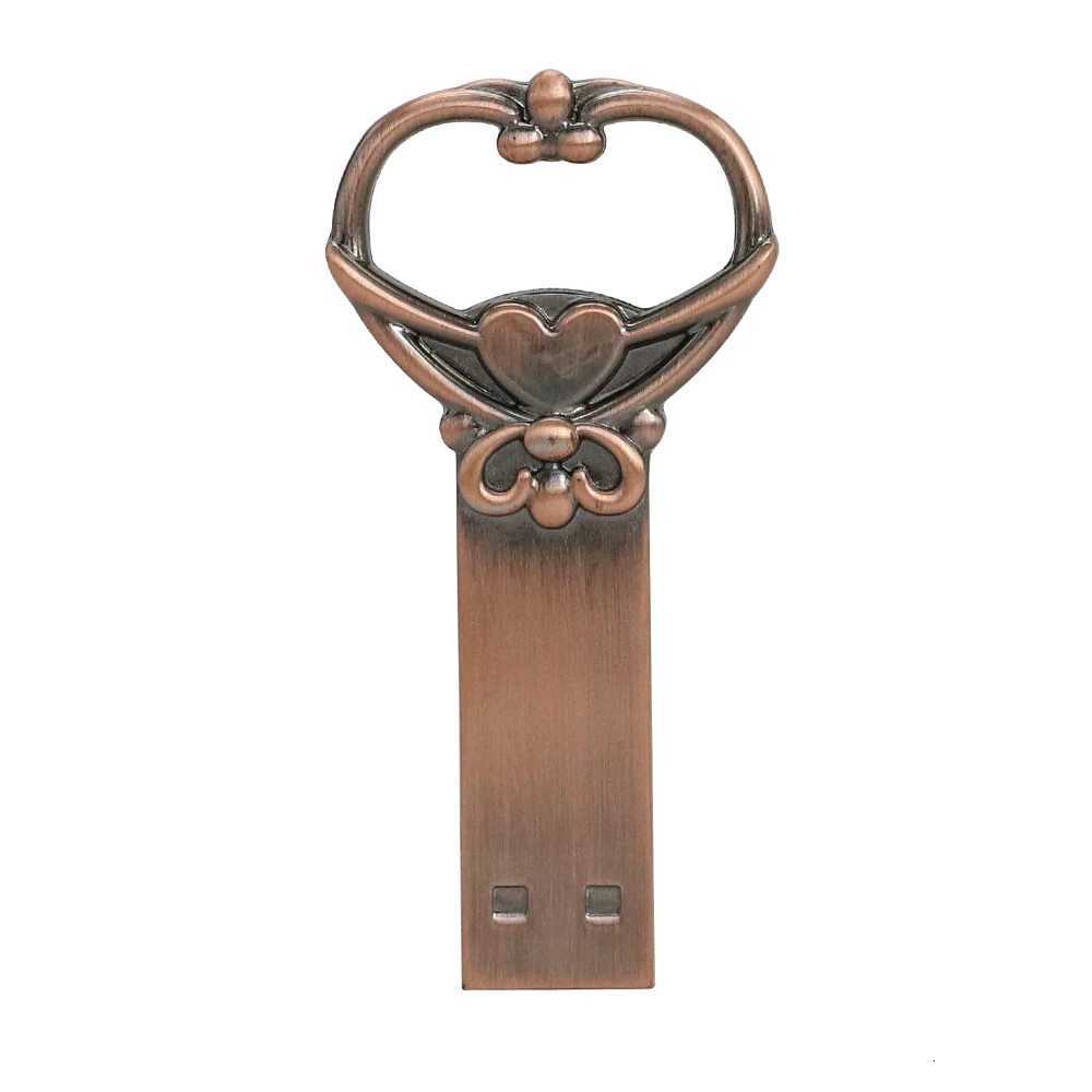 Metal Key USB Flash Drive 128GB Pen Drive 8GB 16GB 32GB 64GB Pendrive Metal Lock CLE USB 256G Memory Stick Storage Gift C251209