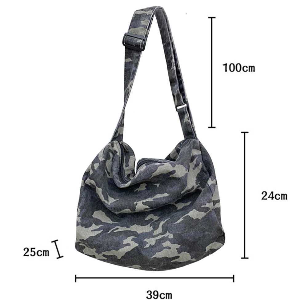 Canvas Messenger Bag Camouflage Wen Tote Handbag Large Capacity Japanese Wable Zipper for Leisure Travel Shopping Hand Bag Y251209