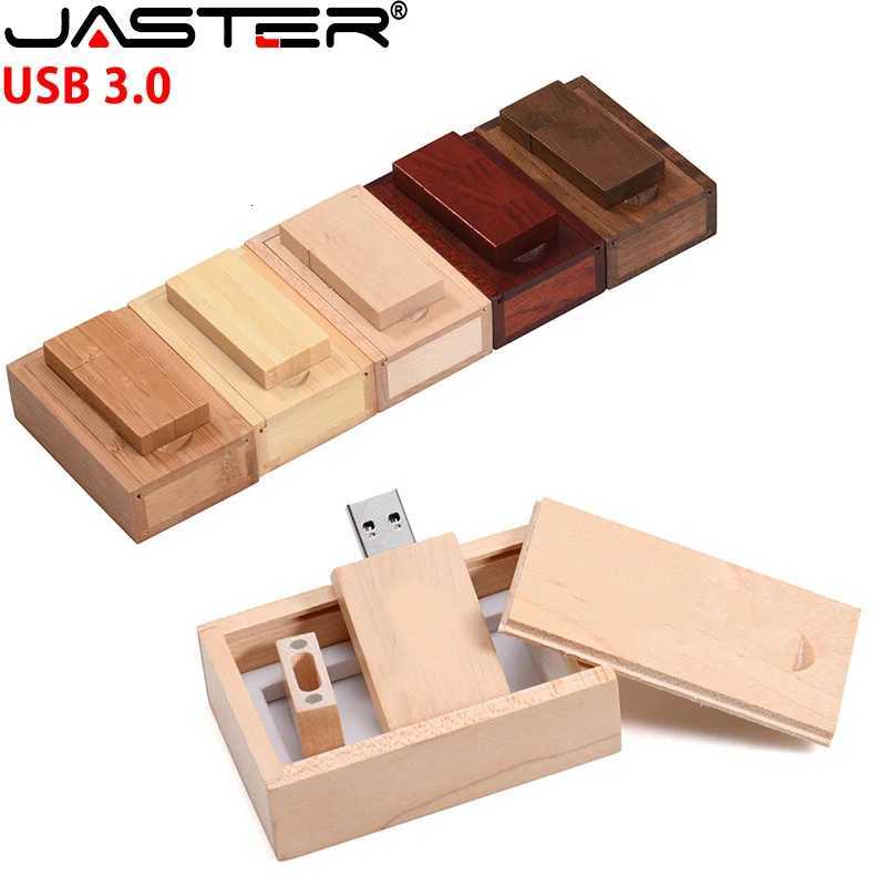 JASTER Wooden Block USB 30 Flash Drive Red Wood Pendrive 4GB 8GB 16GB 32GB 64GB 128GB Memory Stick U DiskNo custi C251209