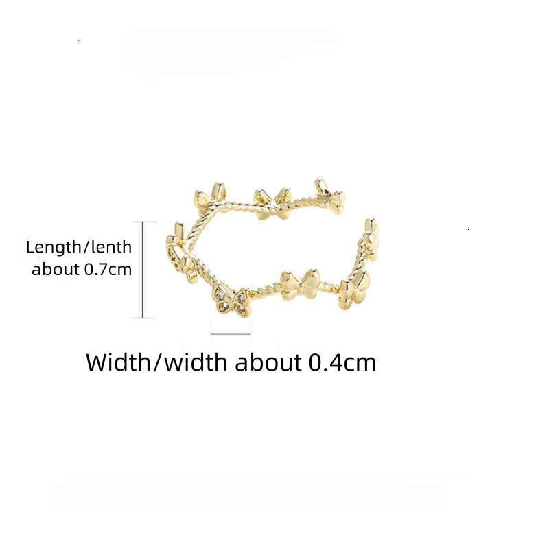 DHcollections INS Butterfly Graceful Thin Circle Women, Niche High-end Feel, New Fashionable and Exquisite Open Ring for Index Finger