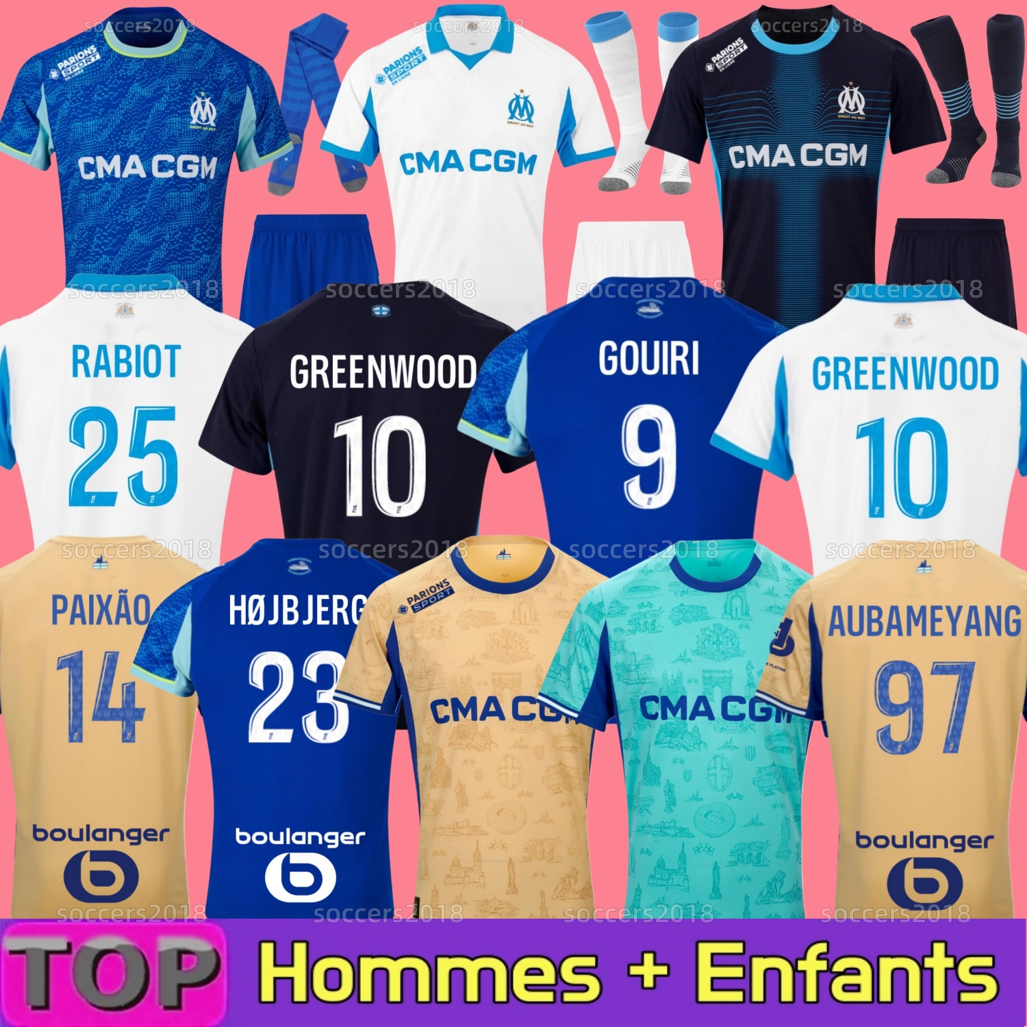25 26 MarseilleSE GREENWOOD Soccer jerseys RABIOT GOUIRI BALERDI PAIXAO VAZ OUNAHI harit 2025 2026 maillot OM de foot football shirt hommes enfants RONGIER Man Kids