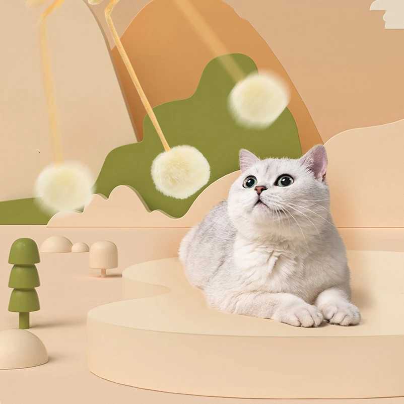 Colorful spring fun cat ball self high and boring bite resistant hairball suction cup hanging door pet supplies M251209