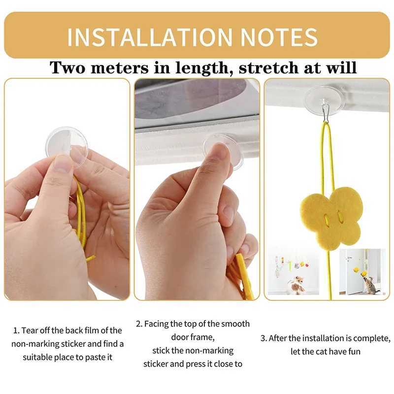 Cat Toy Hanging doors and windows Caterpillar Dragonfly Rubber band rebound Bell toy Automatic Funny Self-hey Interactive Toy 32 M251209