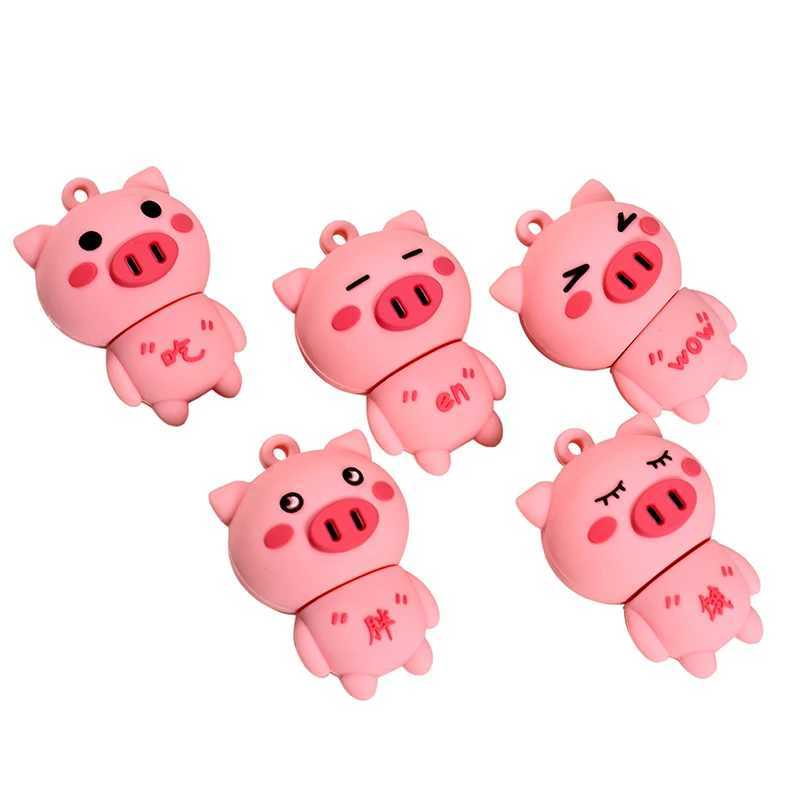 SHANDIAN USB 20 flash drive 64GB Cute pig Cartoon High speed Pen drive with key chain Memory stick Business gift U disk C251209