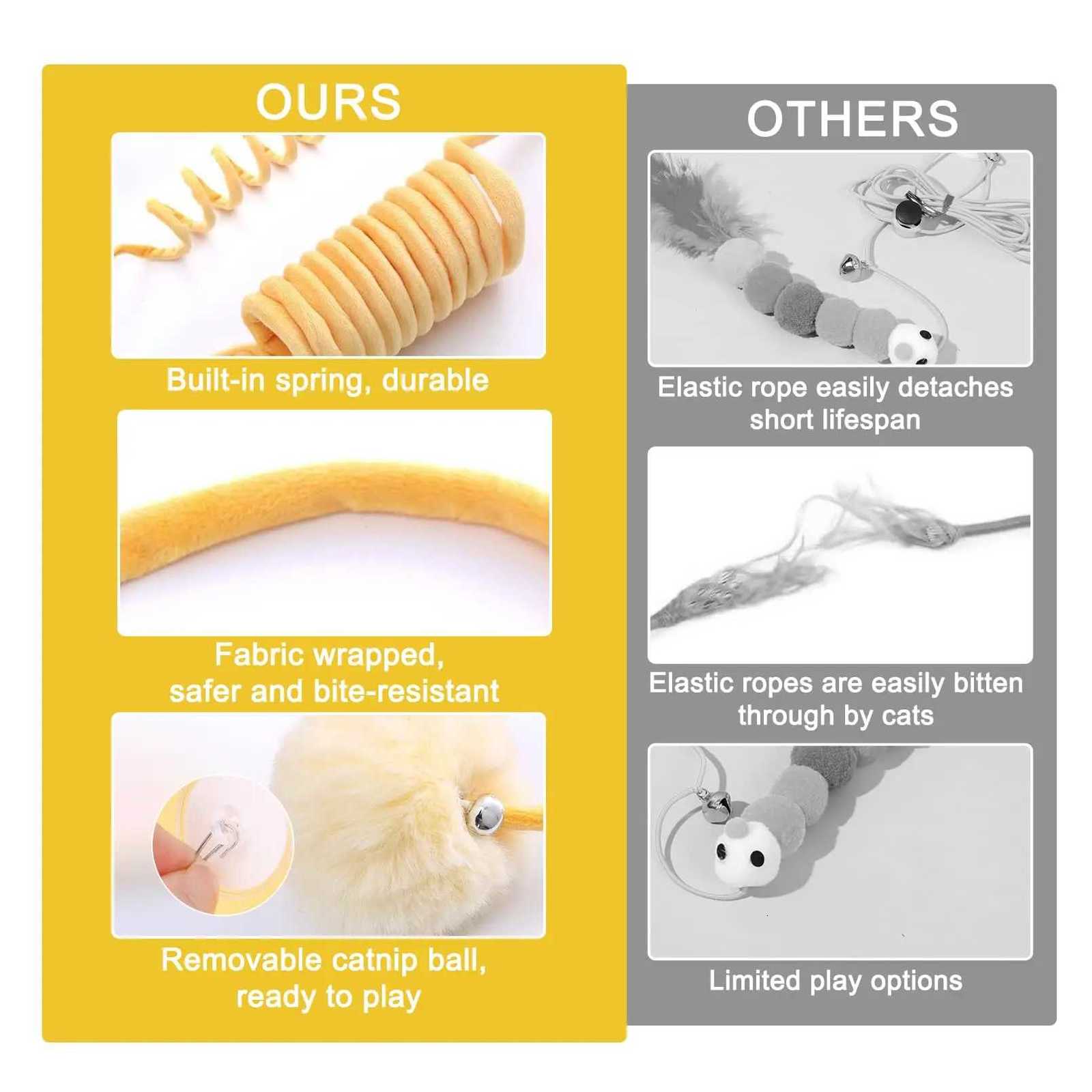 3 Pcs Fluffy Cat Toy BallsHanging Interactive Cat Toy Teaser Ball with BellIndoor Kitten self Playing toy to Relieve boredom M251209