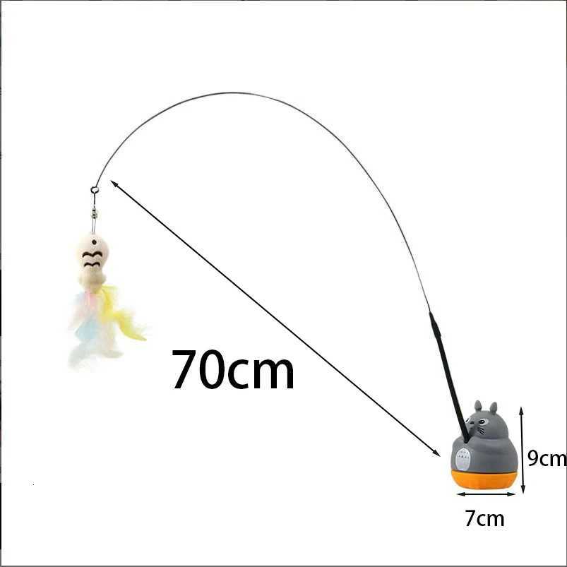 New cat funny cat stick steel wire long pole feather cute cat toy kitten fishing rotating self-pleasure pet toy M251209