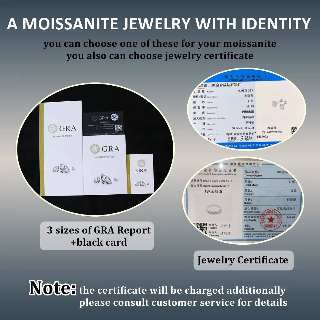 Custom Women Engagement Ring 9K 10K 14K 18K Pure Gold Solitaire Ring GRA Certificate D VVS1 Moissanite Ring