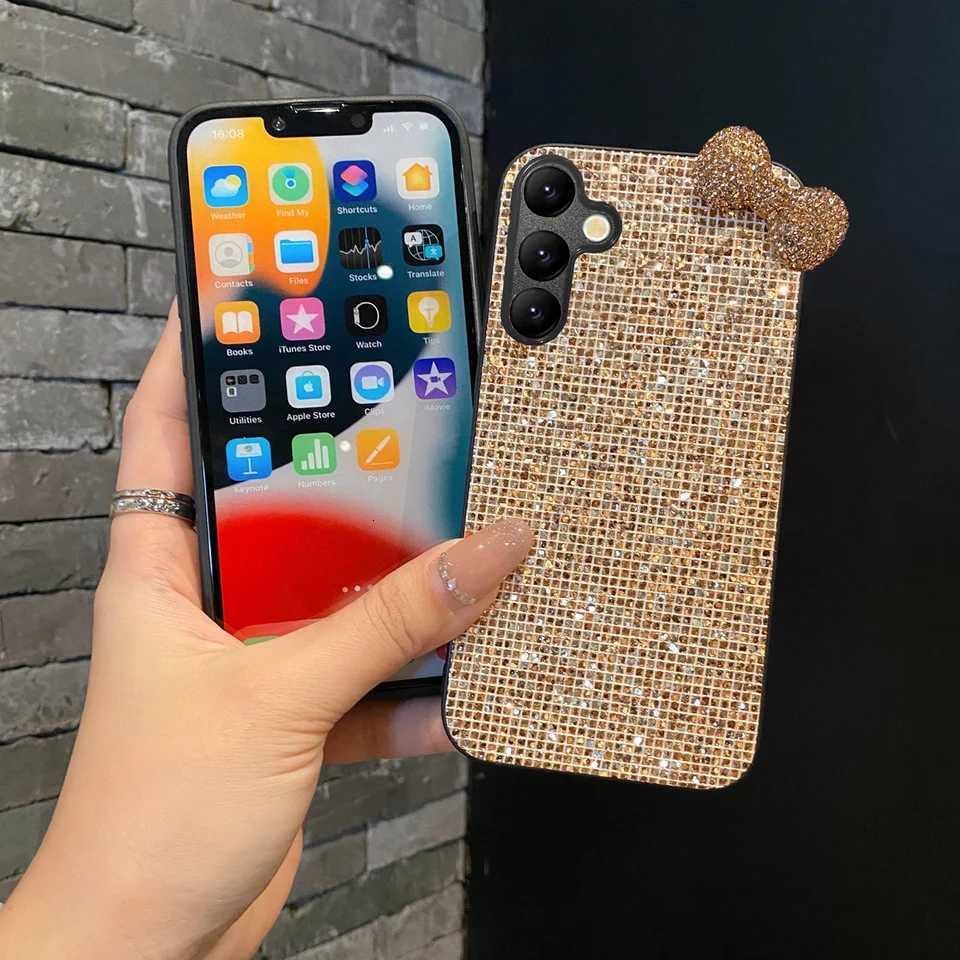 Luxury Shiny 3D Diamond Bowknot Bling Phone Case For Galaxy A14 A15 A16 A35 A36 S25 S24 S23 S22 Plus FE tra Soft Shell C251209