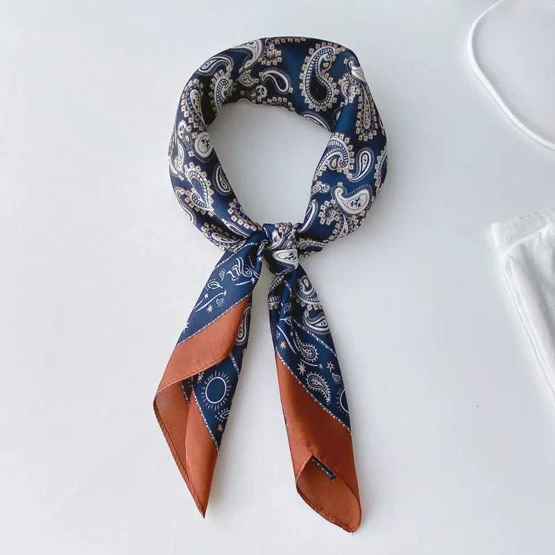 Luxury Paisley Print Silk Square Scarf Women Luxury Design 7070cm Soft Satin Hairband Neckerchief Office Hijab Headband Foulard Gift Y251208