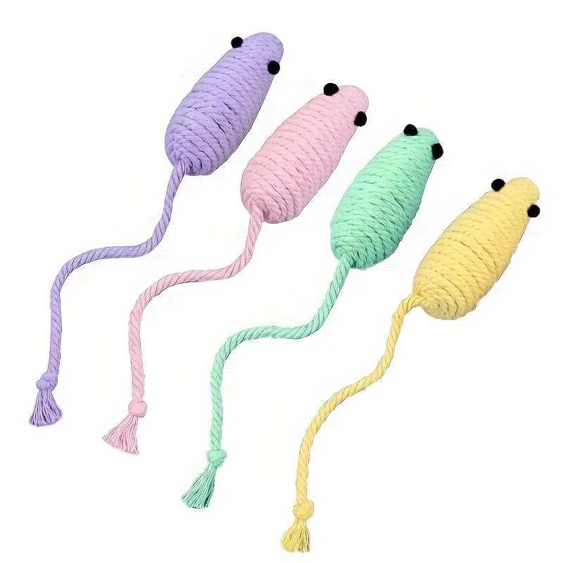 Cat Toys Mouse Shape Cat Chew Toy Interactive Kitten Toy Cotton Rope Hanging Design Cat Supplies gatos M251209