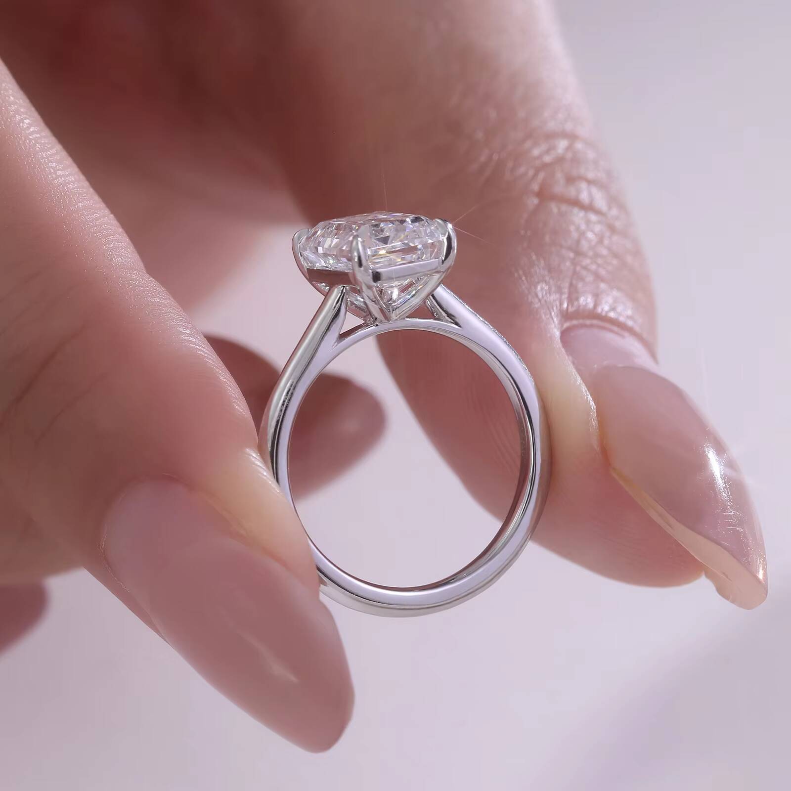 Provence Gem 1950 PT950 IGI 30CT E VS1 Emerald Cut Lab Diamond CVD Solitaire Engagement Ring for Women