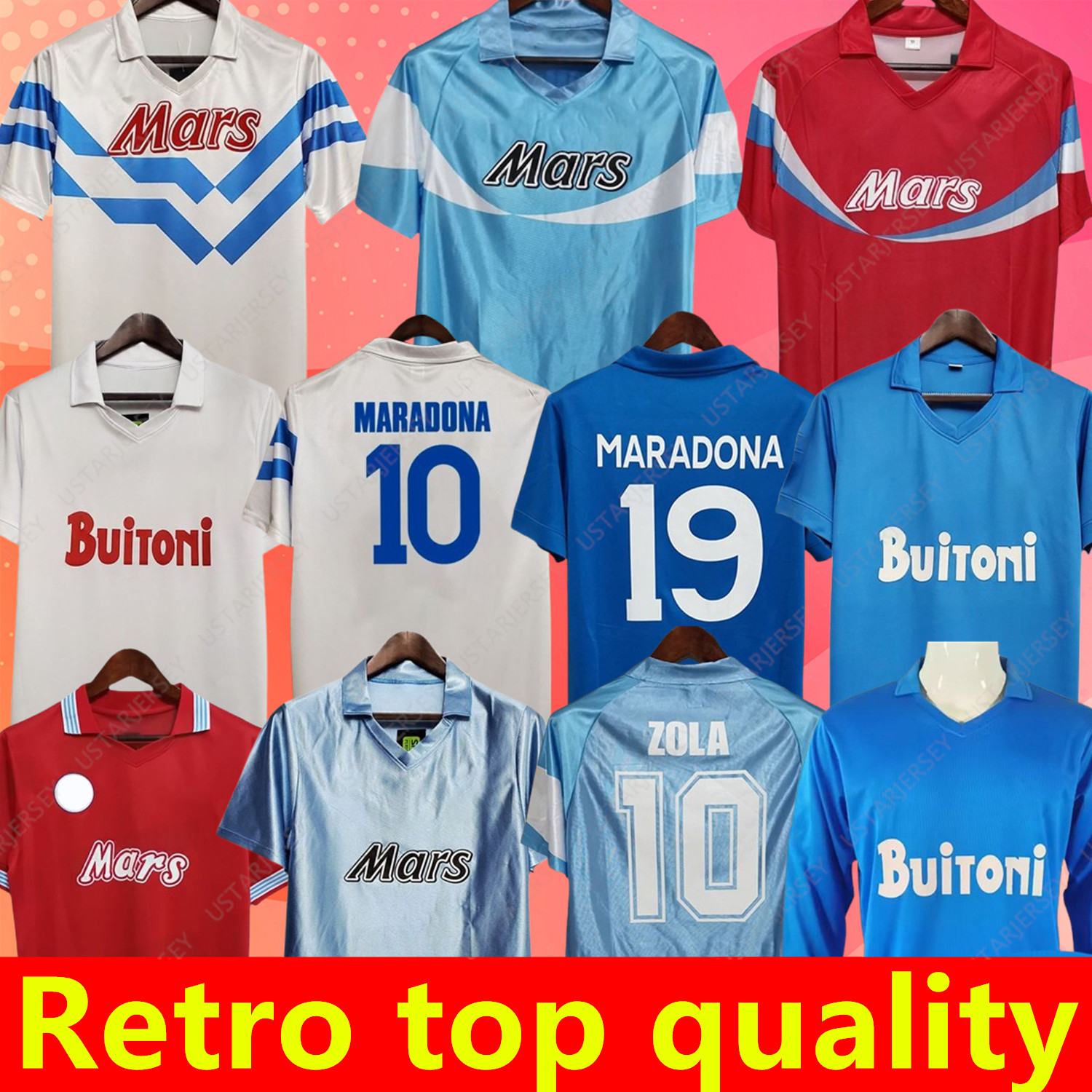 86 87 88 89 91 Naples Retro Mens Soccer Jerseys MERTENS MARADONA HAMSIK INLER FERNANDEZ ZOLA L.INSIGNE 90 91 Home Away 3rd Vintage Football Shirt Short Sleeve Uniforms