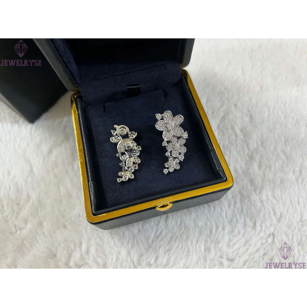 2025 spring summer new luxury lovely flower designer earrings stud for women silver white stone diamond zircon rose flowers earings earring ear rings 