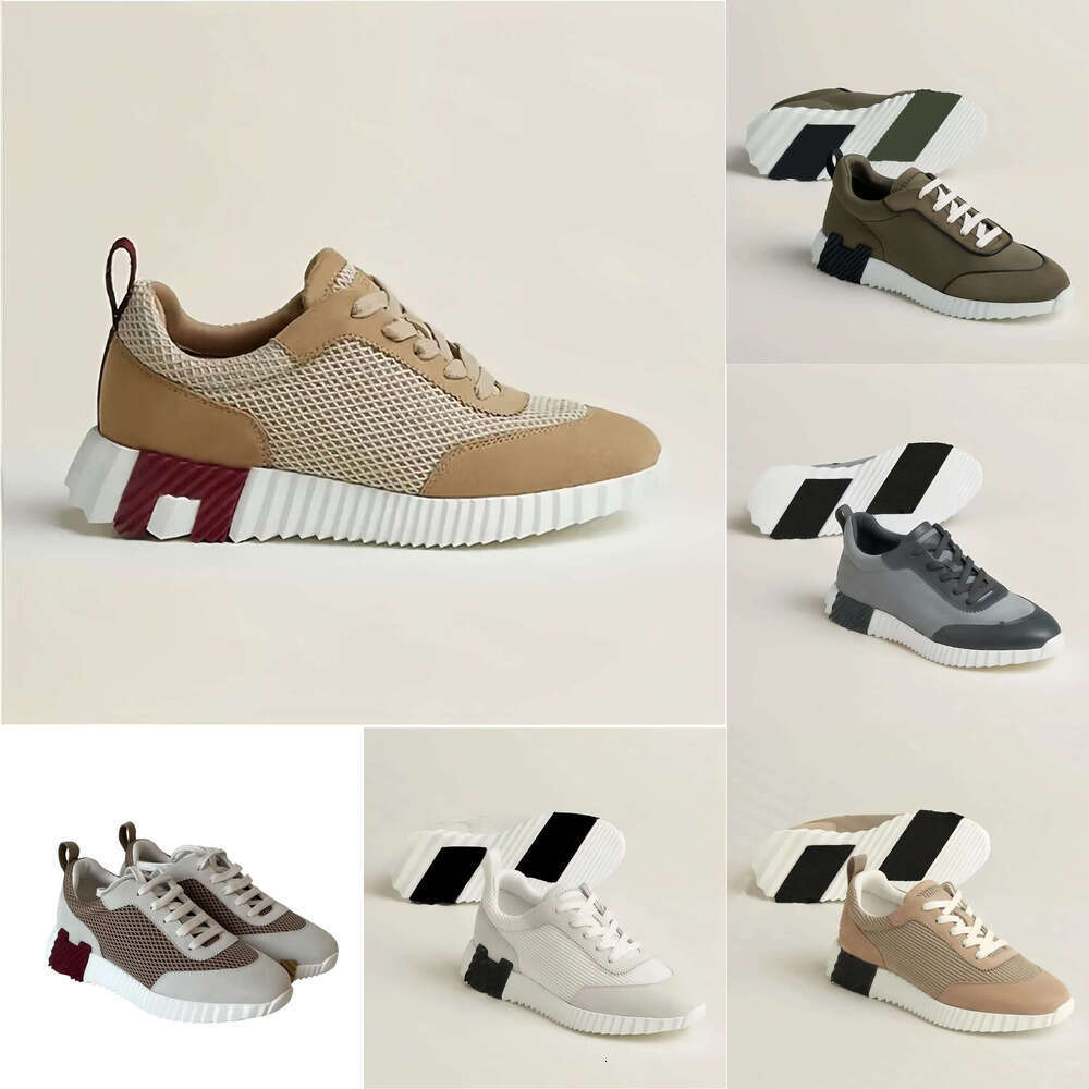 Men Bounce Women Sneaker Non-Slip Flat Trainer working office dress Designer womens mens shoe Suede Casual Shoes Trainers Breathable Patchwork Mesh Running Shoe