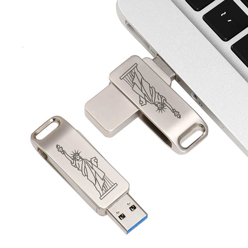 High-speed Pen Drive 128GB USB 30 Flash Metal Drive 64GB Large Capacity key chain Transfer Storage Memory U Disk C251209