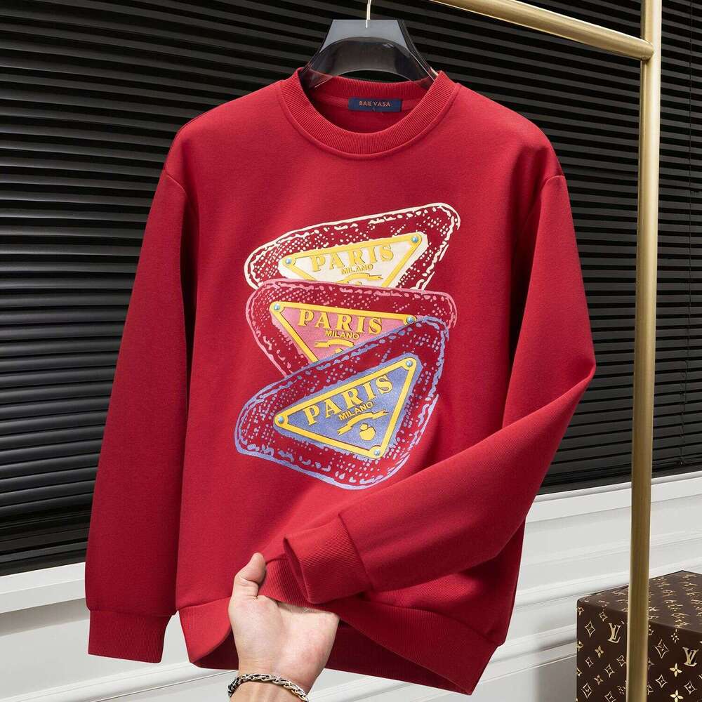 European Brand Printed Light Luxury High-End Youth 2025 New Spring Autumn Round Neck Versatile Fashion Top Sweatshirt