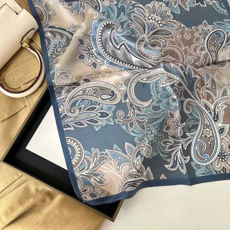 Luxury 68cm Tree of Life Printed Scarf Womens Spring and Summer New Imitation Silk Scarf Temperament Versatile Headscarf Shawl Scarfs Y251208