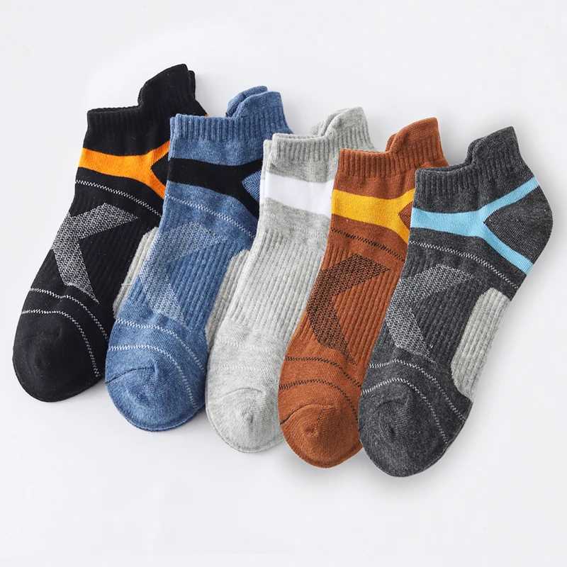 5 Pairs High Quality Socks Mens Ankle Protection Short Socks Breathable Cotton Sports Socks Black Low Cut Run Men Ankle SocksT251209