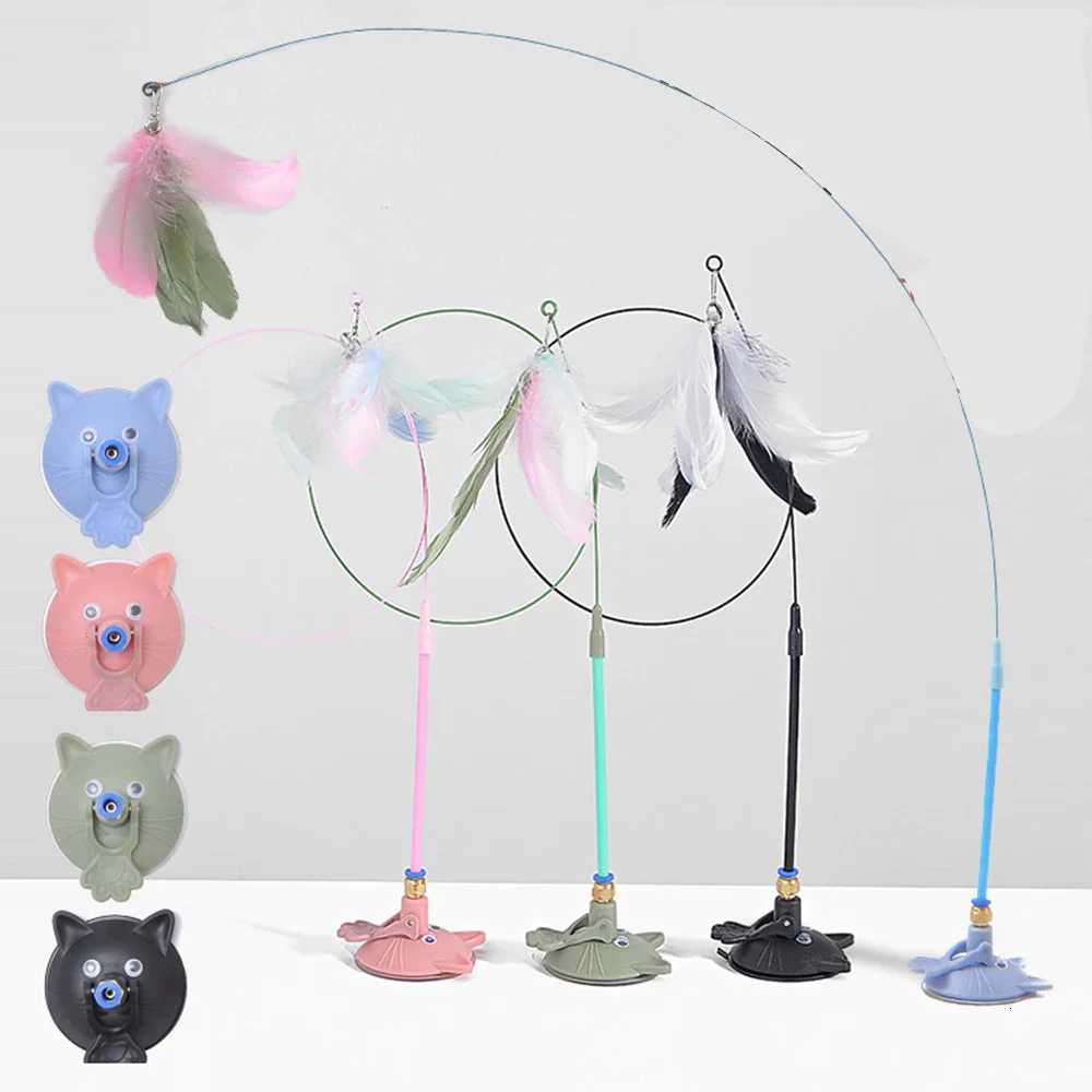 Cat Toy Sucker Feather Simulation Bird with Bell Funny Interactive Cat Stick Toy for Kitten Playing Teaser Wand Toy Pet Supplies M251209