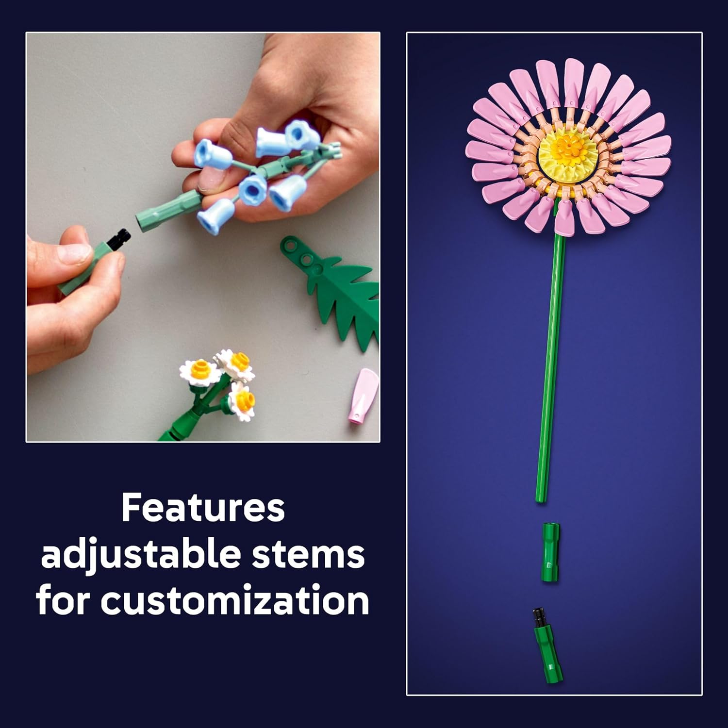 LEGO Botanicals Petite Sunny Bouquet Flower Set - DIY Floral Arrangement - Home Decor - Building Toy for Kids 9+ - Faux Bluebells, Tulip 10347