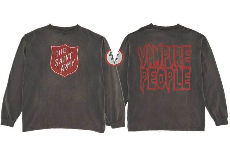 American-style street hip-hop washed vintage loose casual vintage long-sleeved T-shirt for men and women, a pair of thin-style hoodie for couples X241