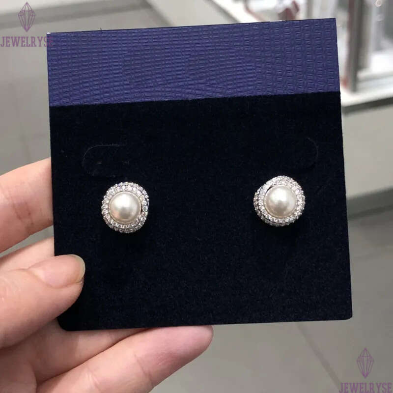 Luxury elegant big round pearl designer earrings for women lovely romantic shine crystal cz zircon geometry hollow charms earring earings ear rings je