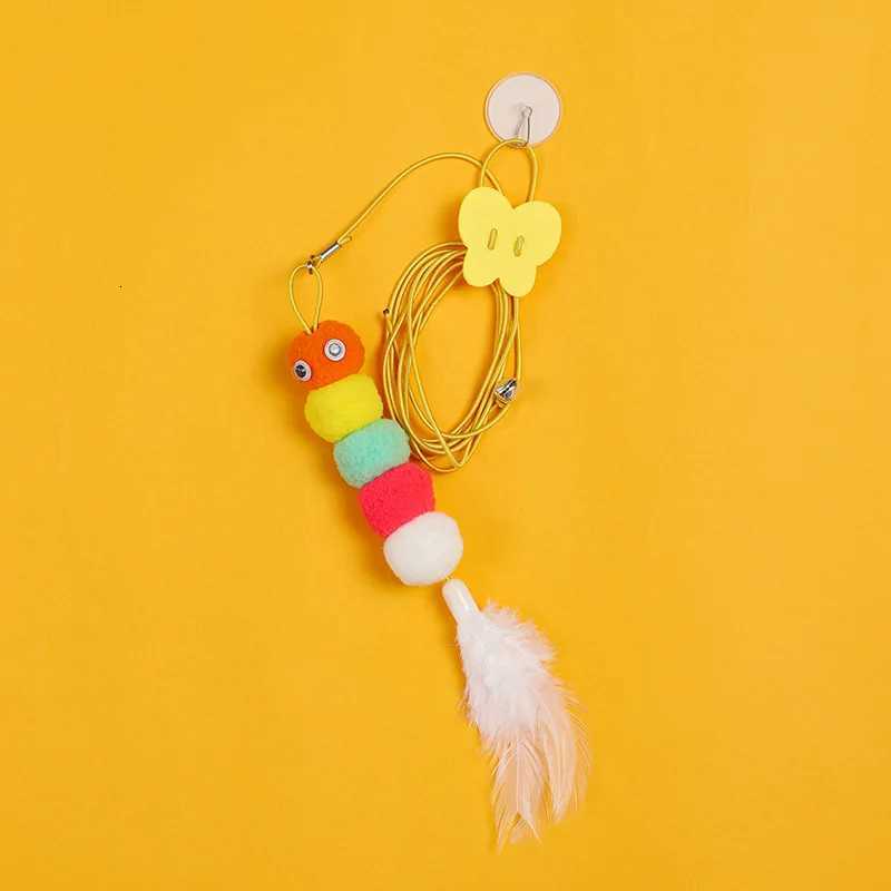 Cat Hanging Toy Independent Cat Teasing Elastic Rope Hanging Door Cat Teasing Stick Feather Teasing Cat Pet Teasing Cat Stick M251209