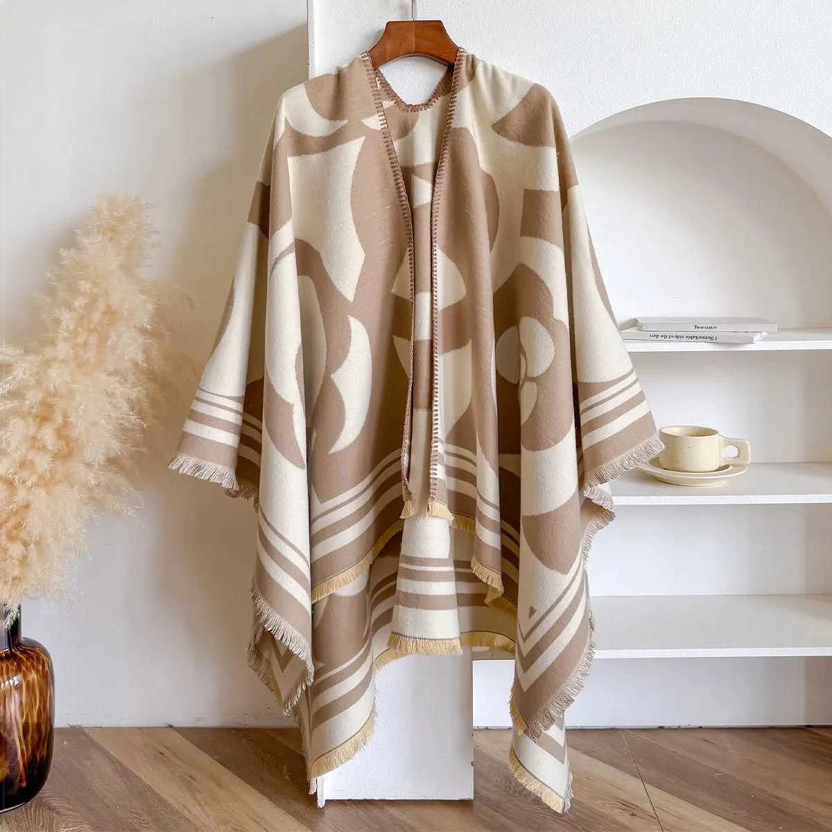 Luxury 2025 Ethnic Style Women Imitation Cashmere Scarf Thick And Warm Large Square Scarf Fashionable And Versatile Elegant Scarf Y251208