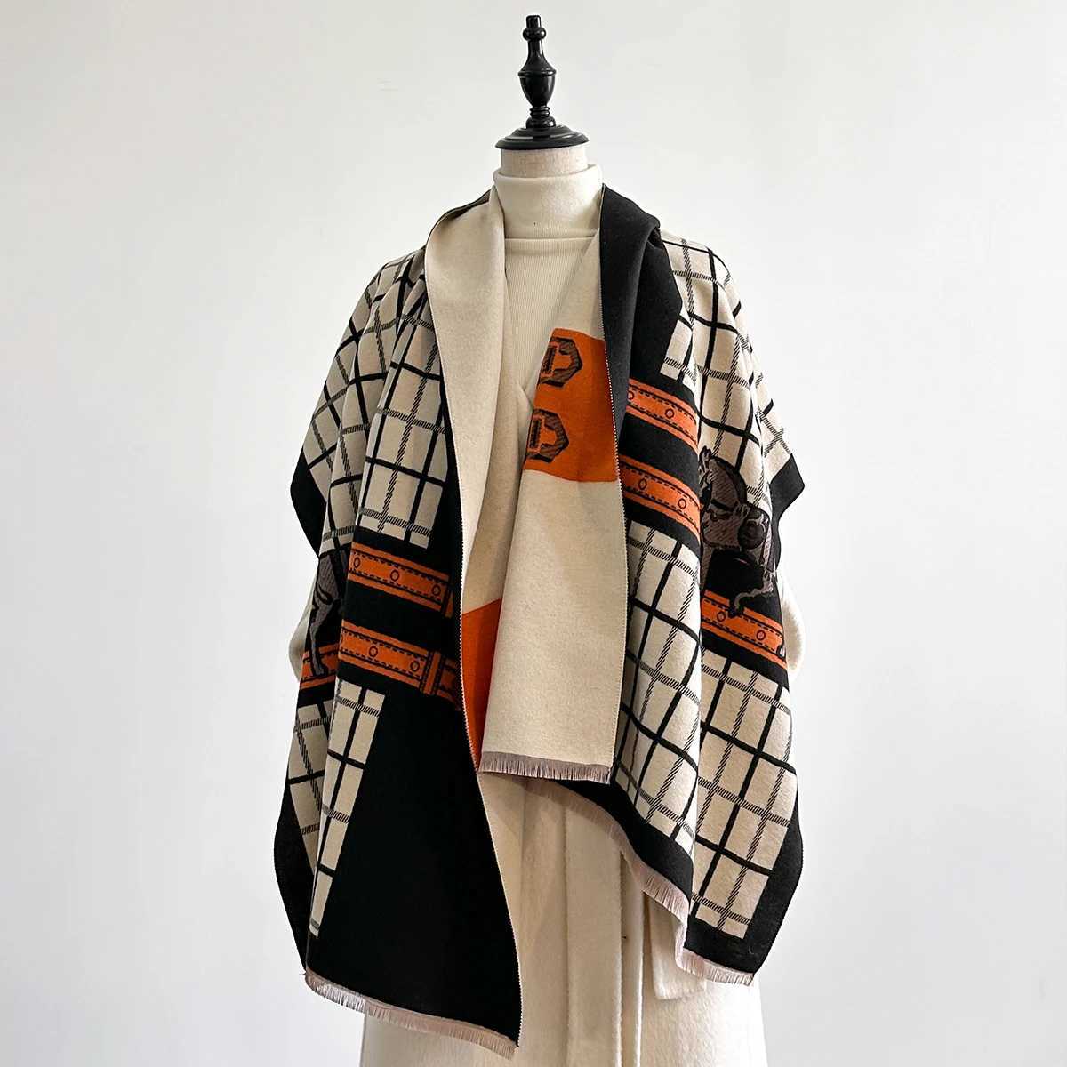 Luxury Luxury Brand Winter Imitation Cashmere Scarf Women Female Warm Pashmina Shawls Wrap Scarves Blanket Thick Ladies Bufanda Design Y251208