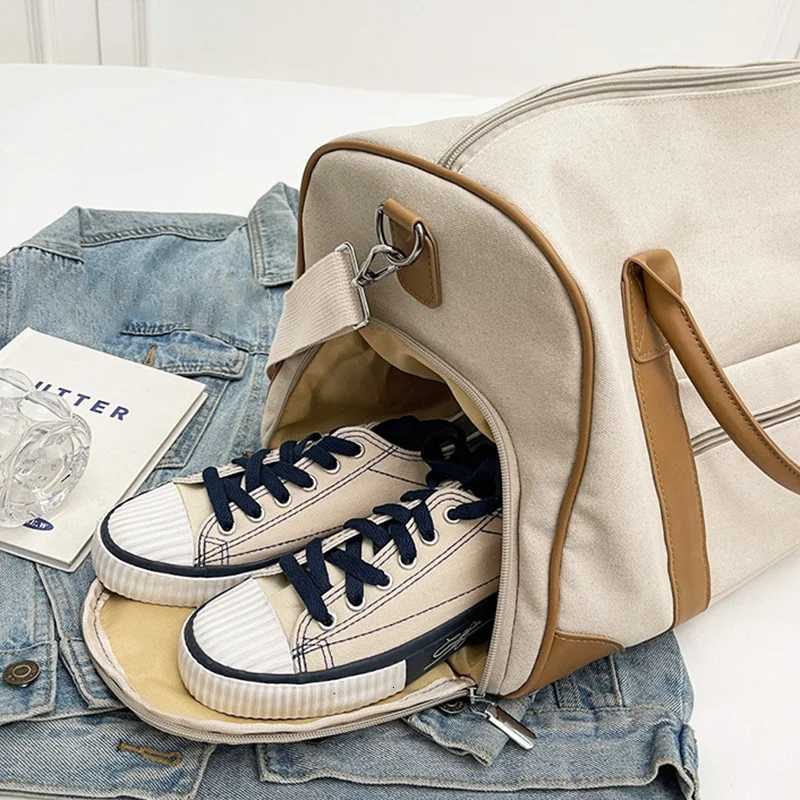 Casual Large Capacity Travel Lage Bag Wan Man Fi Mtifuncti Weekend Bag Canvas Portable Cosmetic Duffle Bag Gym Bag Y251209