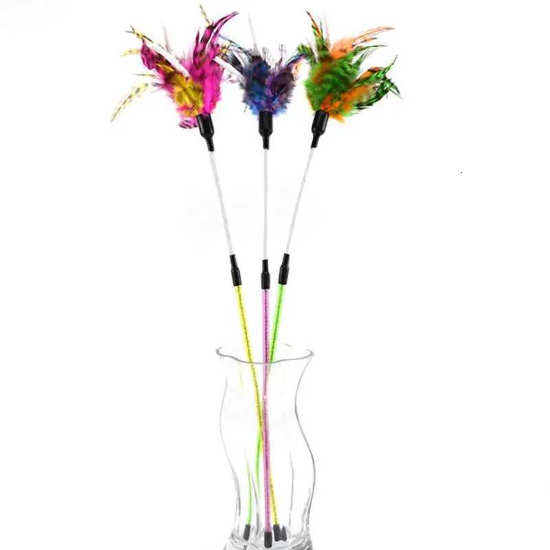 Cat Paper Wool Spiral Feather Rod Tease Cat Stick Popular Pussy Paper Screw Cat Stick Cat Toys M251209