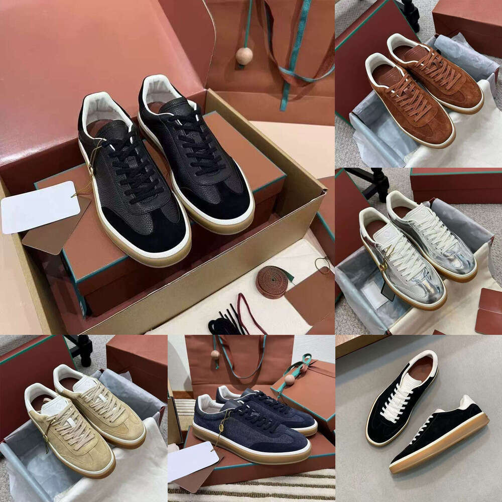 Designers women mens shoes Luxury Tennis Walk leather sneakers Low Top Lace up calfskin Athletic shoes Rubber sole trainers running casual shoe unisex dress outdoor