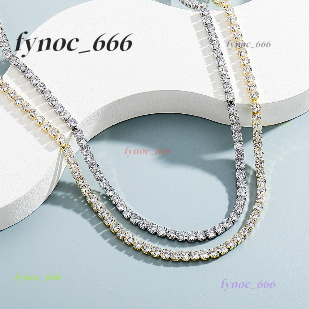 7"-30" Hip Hop Tennis Chain Necklace Bracelets Bling Moissanite Jewelry Accessory Gold Plated TopBling Graduated